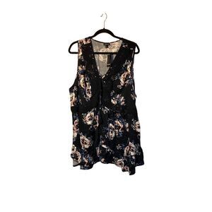 NWT Torrid woman’s plus size babydoll crochet trim lace tank top s/XL
